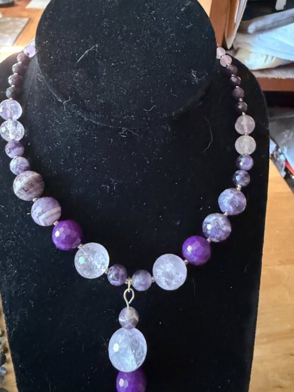 Amethyst and quartz necklace